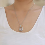 Rose Quartz Moon Pendant | Self-Love & Healing