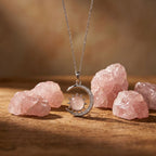 Rose Quartz Moon Pendant | Self-Love & Healing