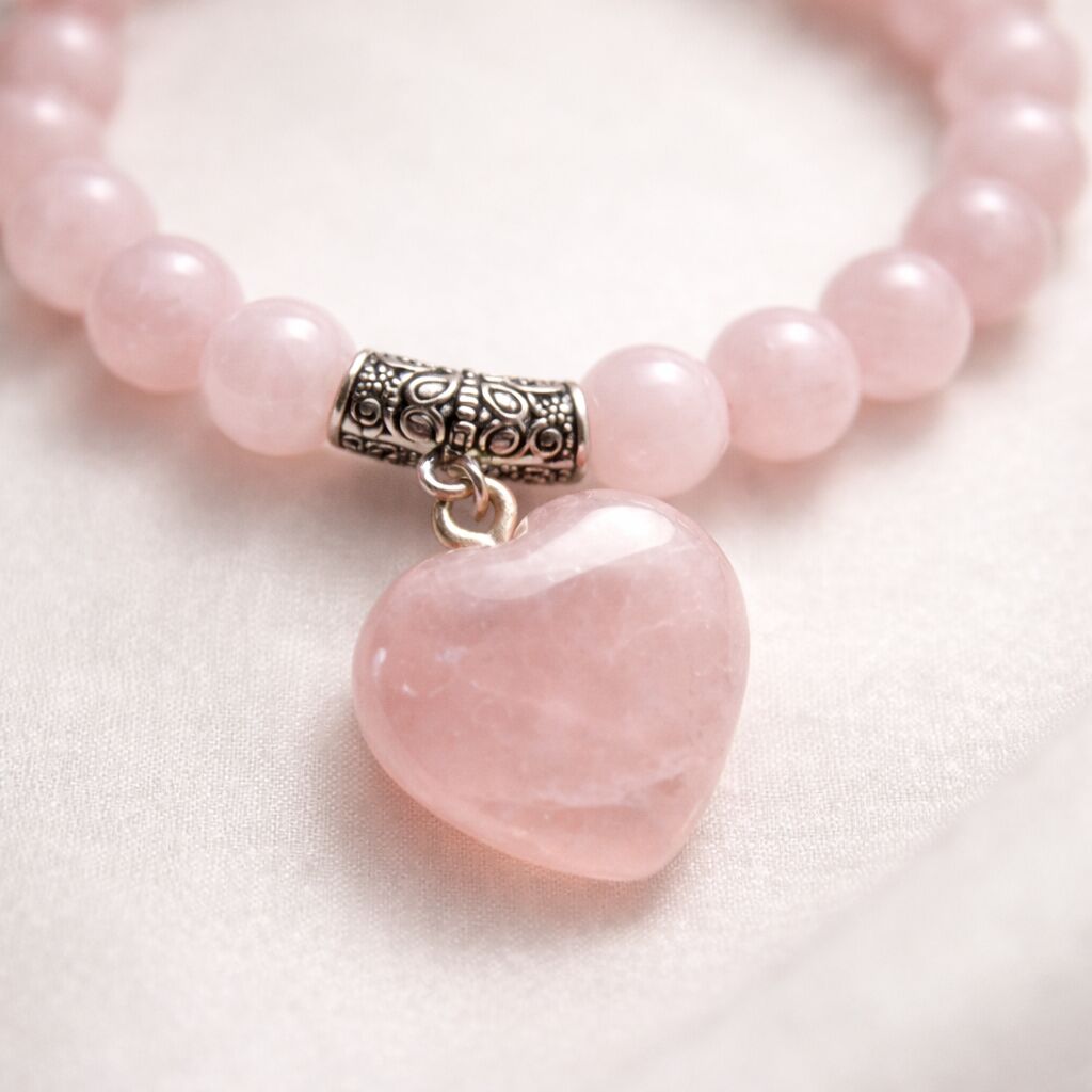Rose Quartz Heart Bracelet | Calm & Self-Love