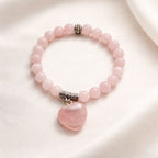 Rose Quartz Heart Bracelet | Calm & Self-Love