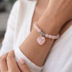 Rose Quartz Heart Bracelet | Calm & Self-Love