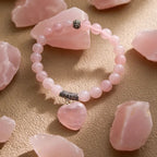 Rose Quartz Heart Bracelet | Calm & Self-Love