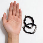 Black Obsidian & Clear Quartz Couple Bracelet Set