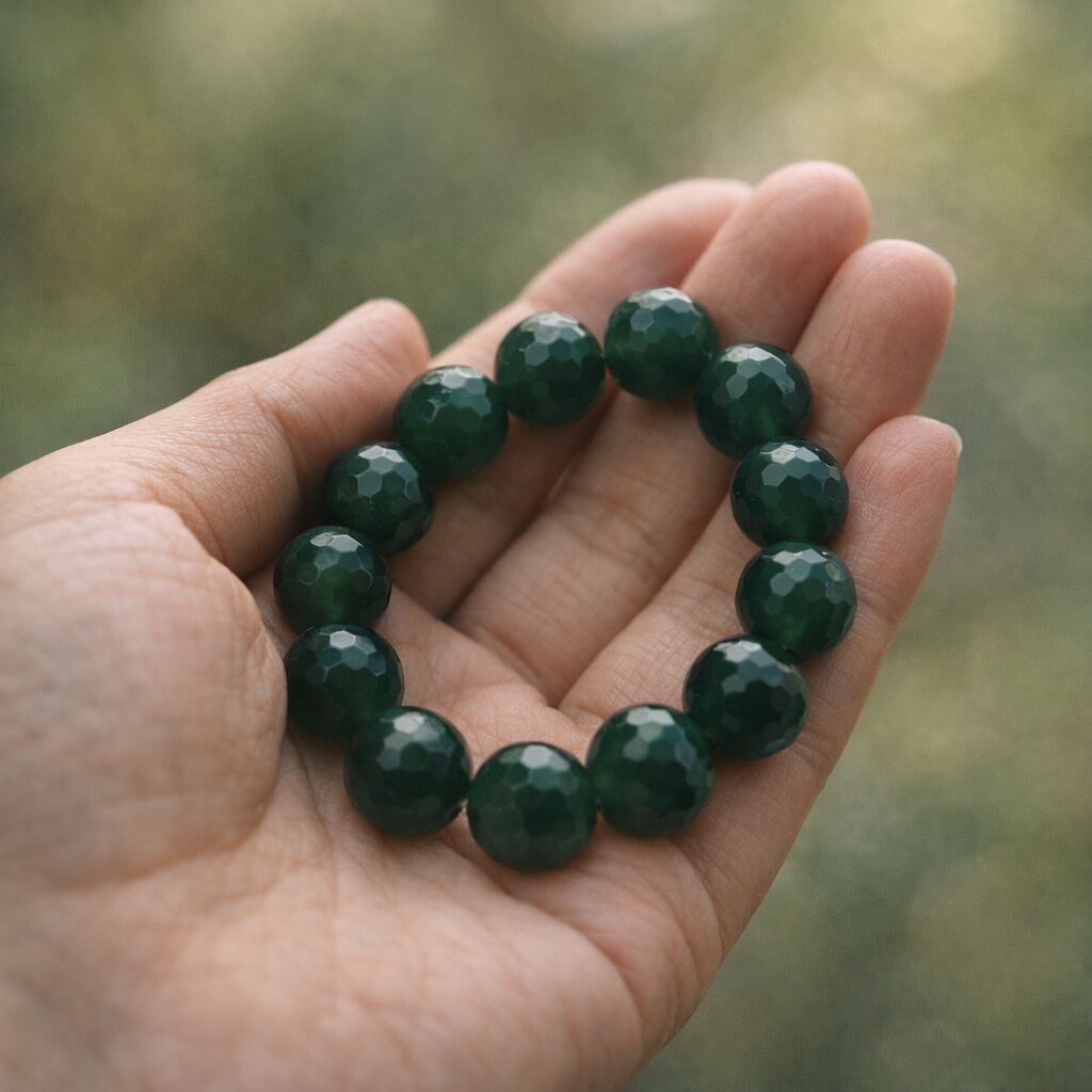 Green Onyx Faceted Bracelet | Strength & Confidence