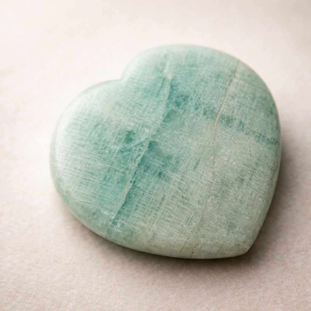 Amazonite Heart Crystal | Harmony & Self-Expression