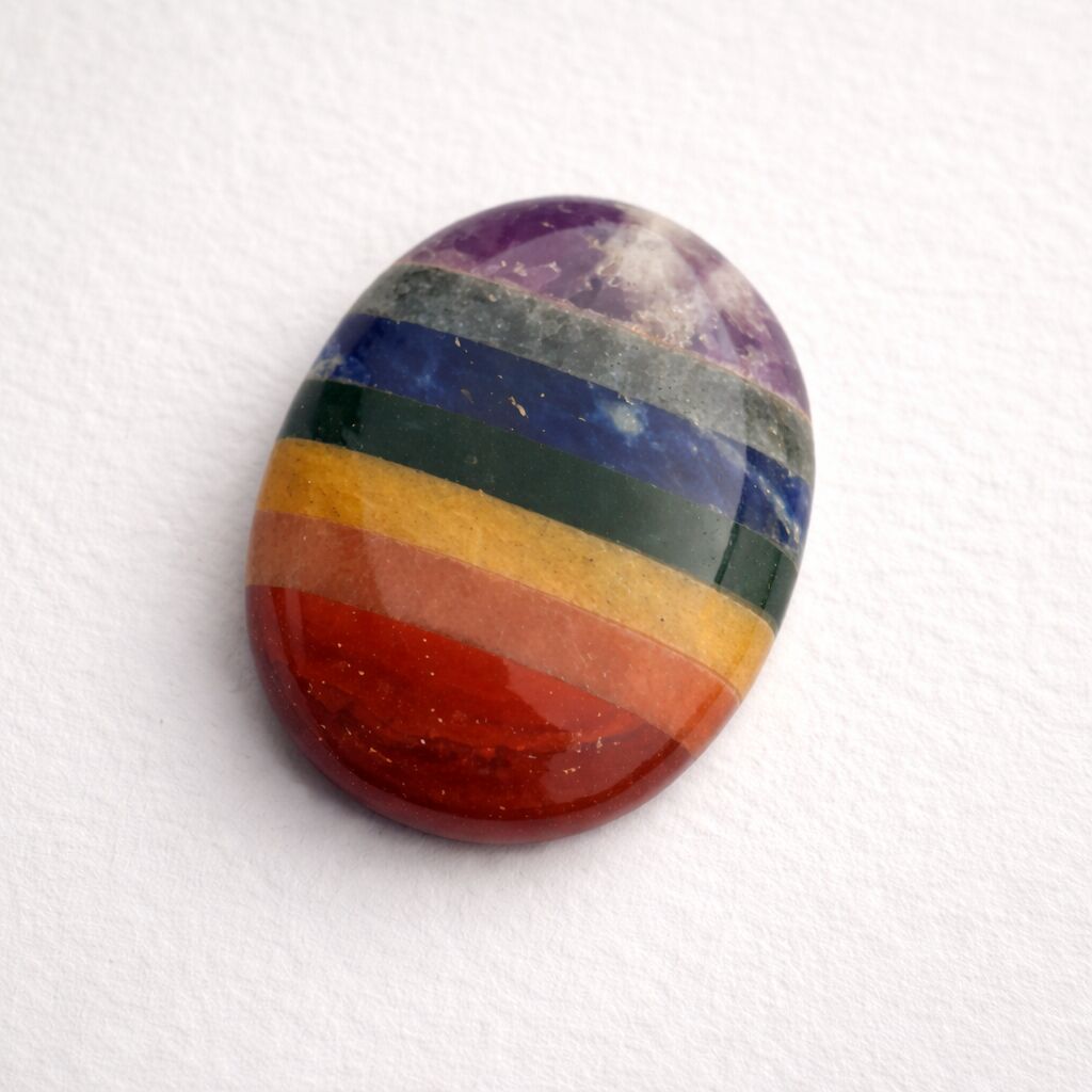 7 Chakra Bonded Oval Stone | Complete Energy Balance
