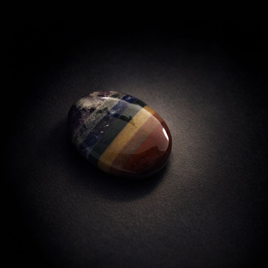 7 Chakra Bonded Oval Stone | Complete Energy Balance