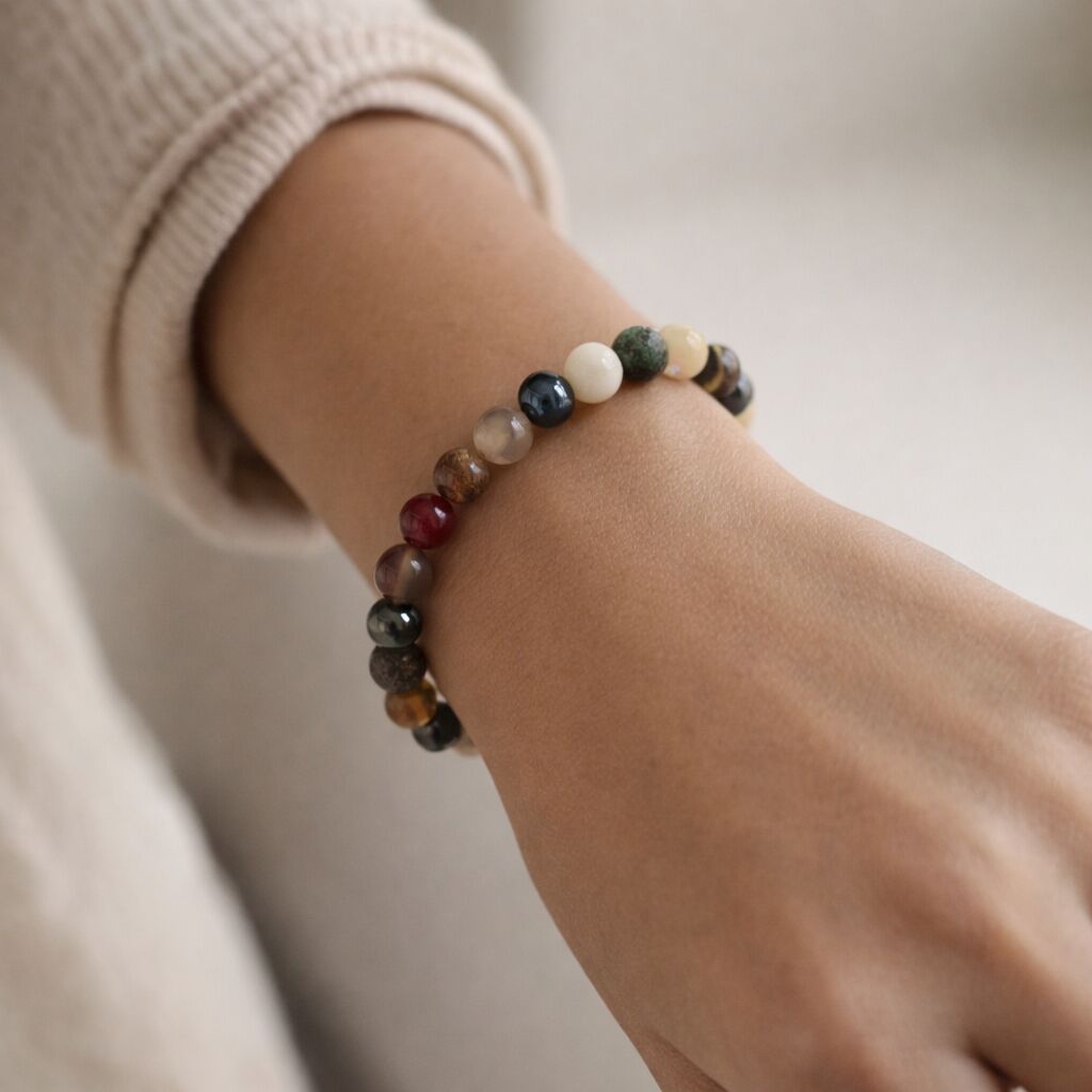Multi Gemstone Stretch Bracelet | Holistic Balance Secondary image