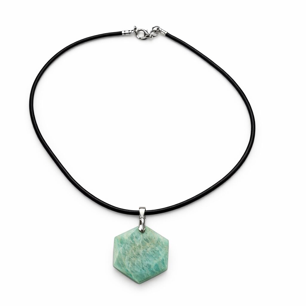 Amazonite Hexagon Necklace | Clarity & Expression