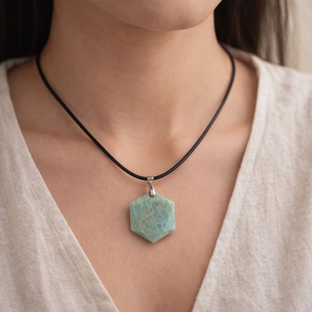 Amazonite Hexagon Necklace | Clarity & Expression Secondary image