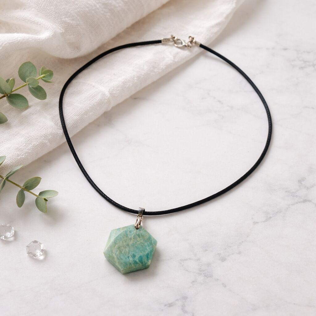 Amazonite Hexagon Necklace | Clarity & Expression Main image