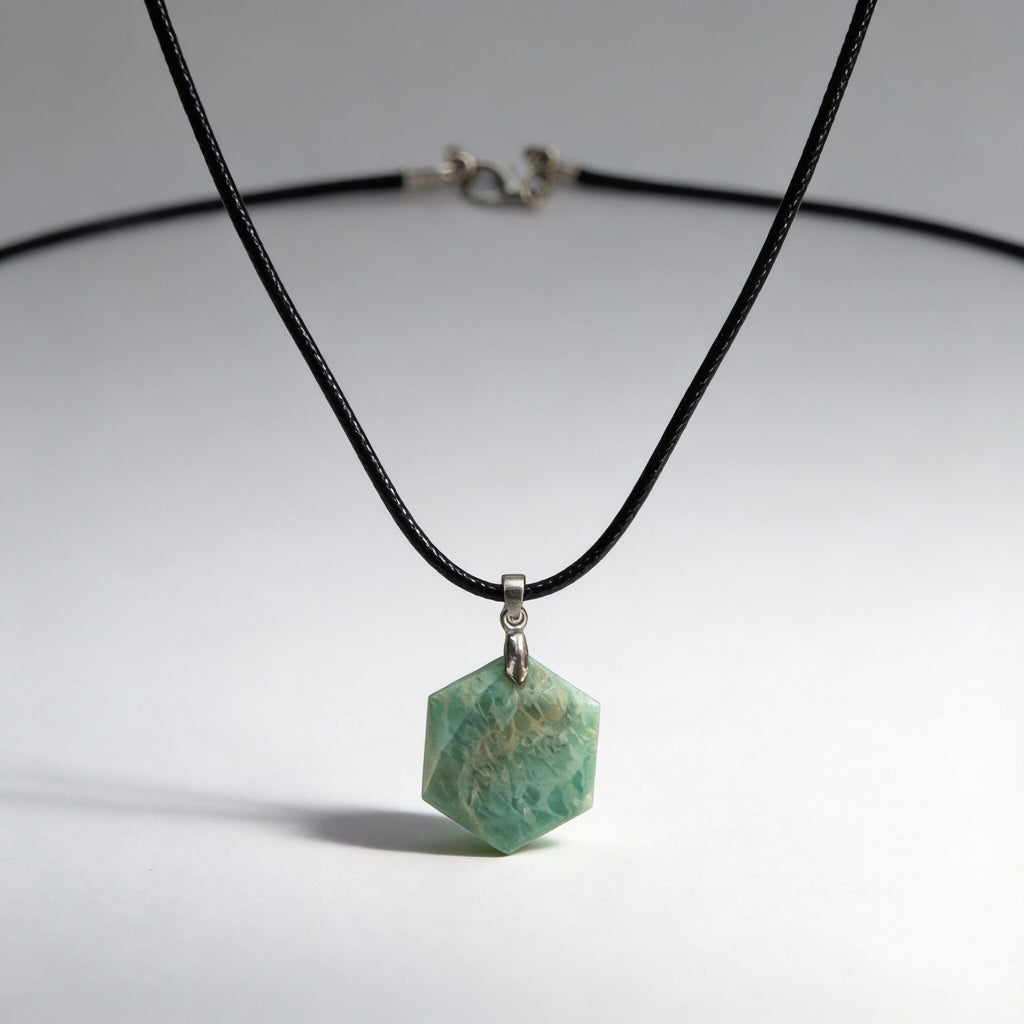 Amazonite Hexagon Necklace | Clarity & Expression