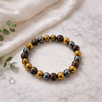 Triple Protection Bracelet | Tiger Eye & Hematite Shield