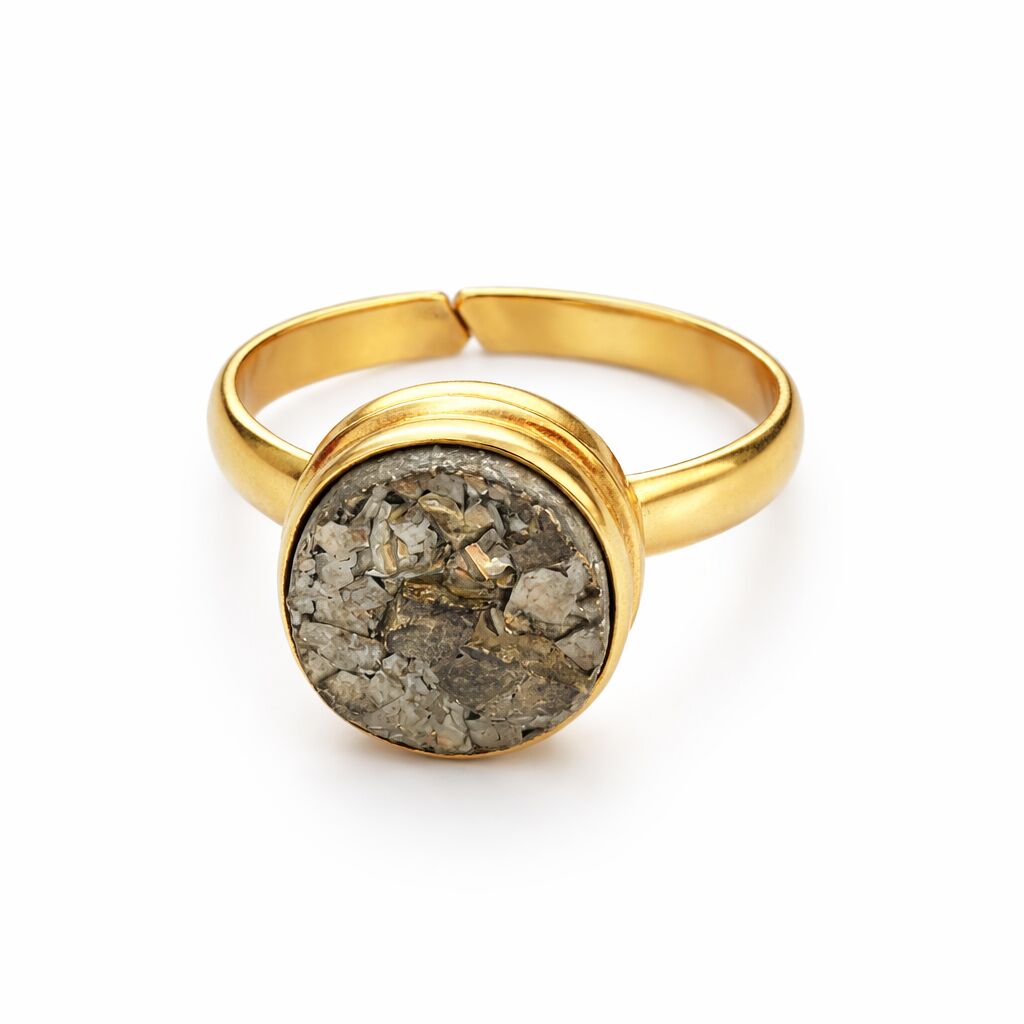 Artisan Pyrite Ring | Confidence & Abundance Channel