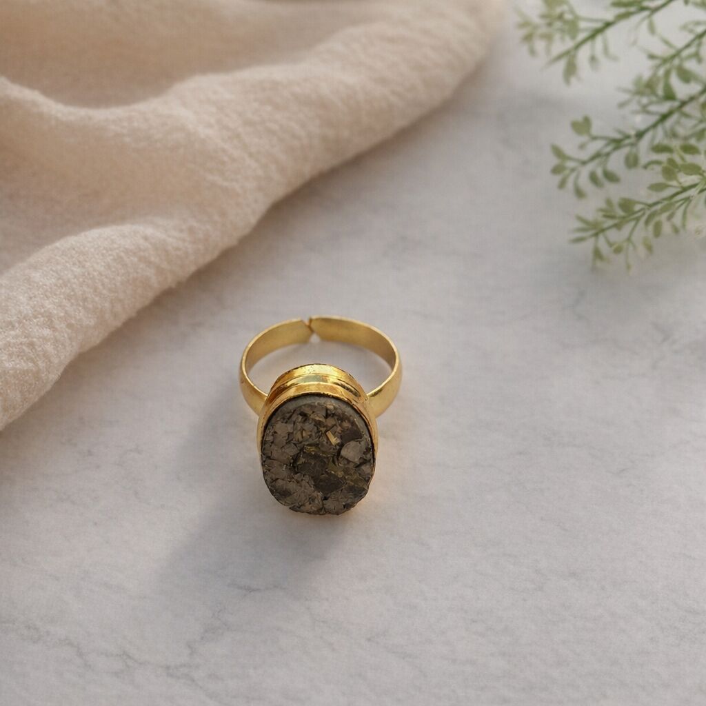 Artisan Pyrite Ring | Confidence & Abundance Channel Main image