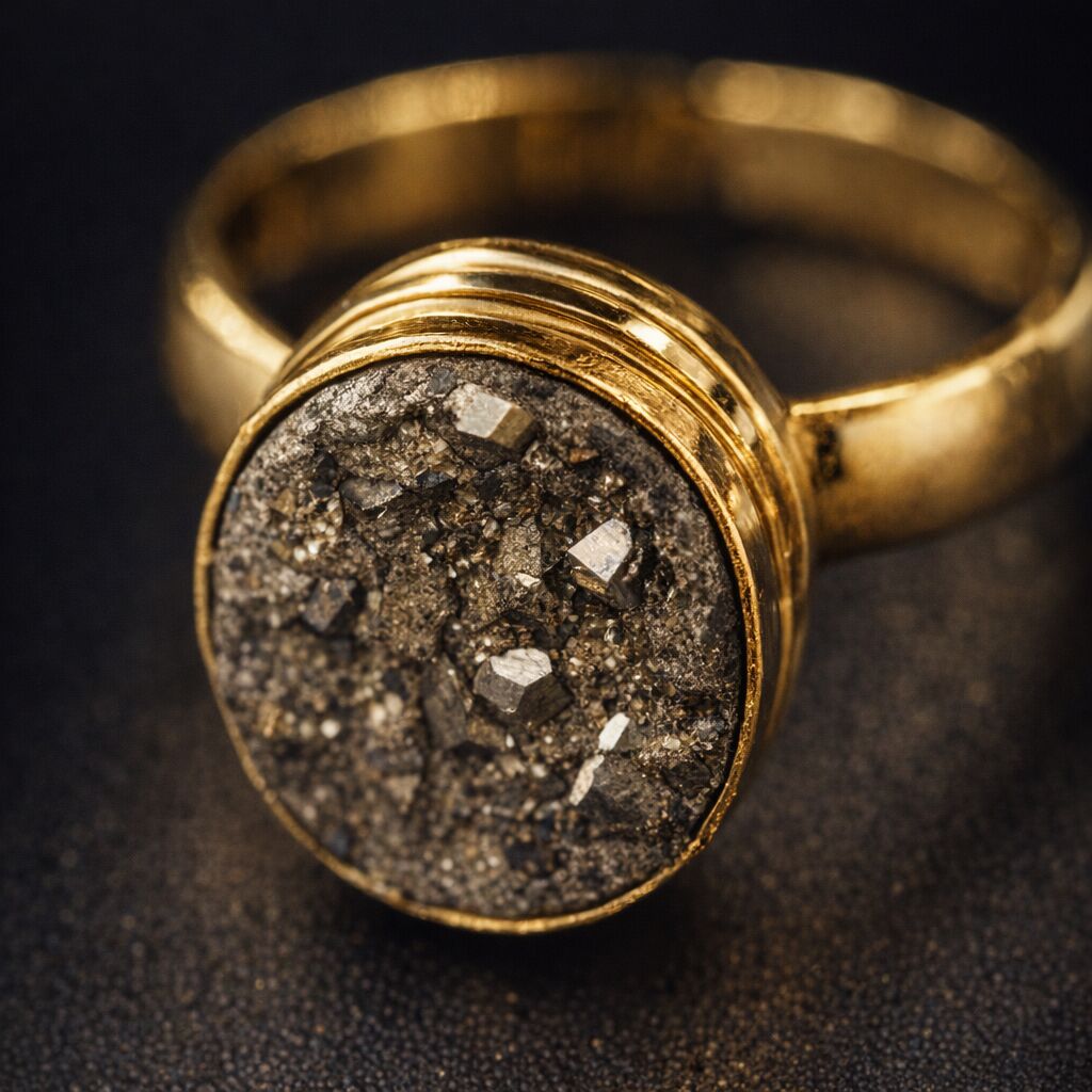 Artisan Pyrite Ring | Confidence & Abundance Channel
