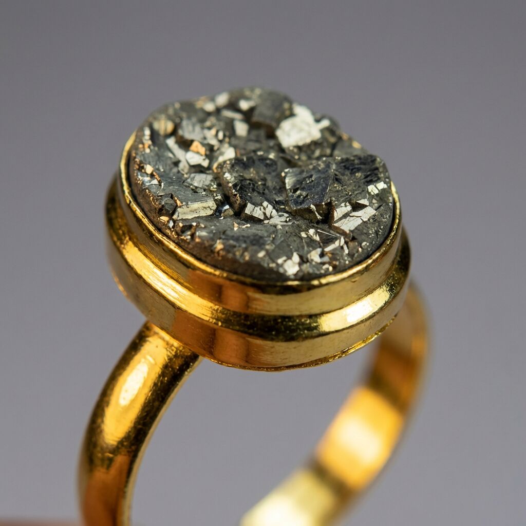 Artisan Pyrite Ring | Confidence & Abundance Channel