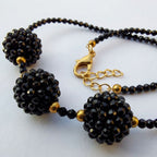 Black Spinel Bracelet | Artisan Gold Tone Protection