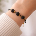 Black Spinel Bracelet | Artisan Gold Tone Protection
