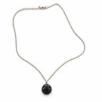 Black Onyx Oval Pendant | Silver Tone Grounding Chain