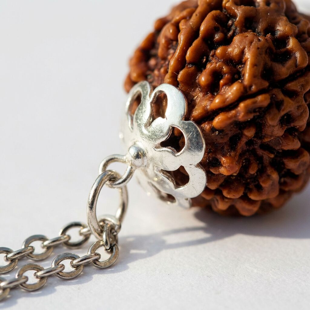 5 Mukhi Rudraksha Necklace | Silver Tone Spirit Shield
