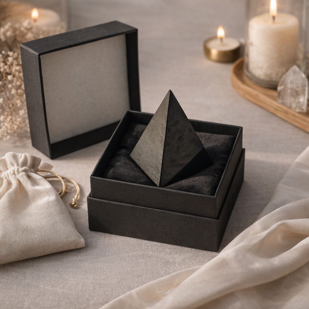 Black Obsidian Pyramid | 1500 CTW Grounding Shield