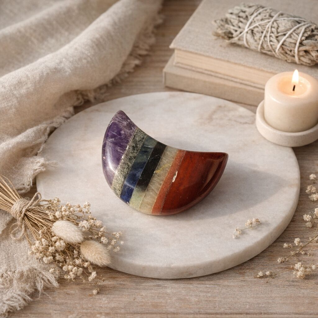 7 Chakra Moon Crystal | Bonded Stone Lunar Alignment Main image