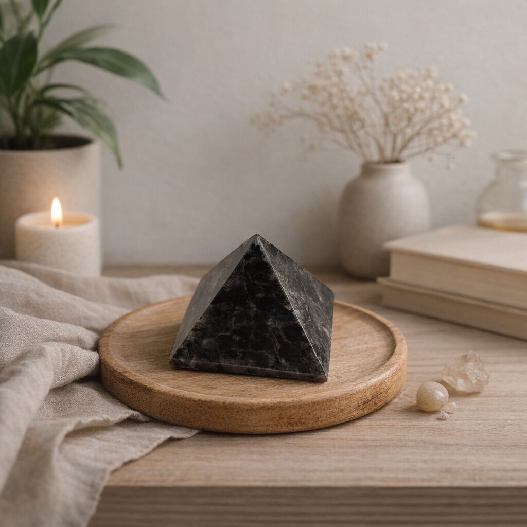 Larvikite Pyramid | Grounding, Intuition & Protection Secondary image