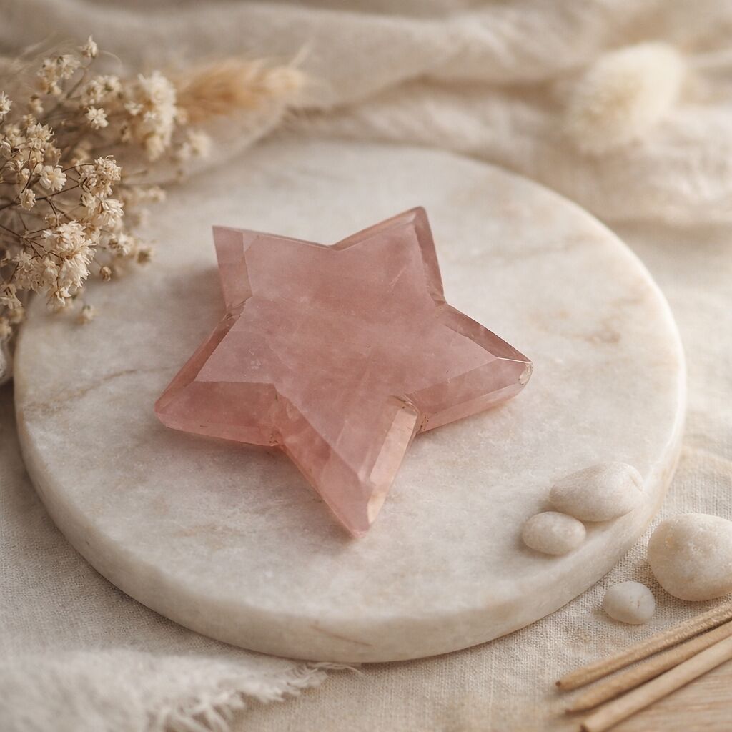 Rose Quartz Star Figurine | Love, Healing & Serenity