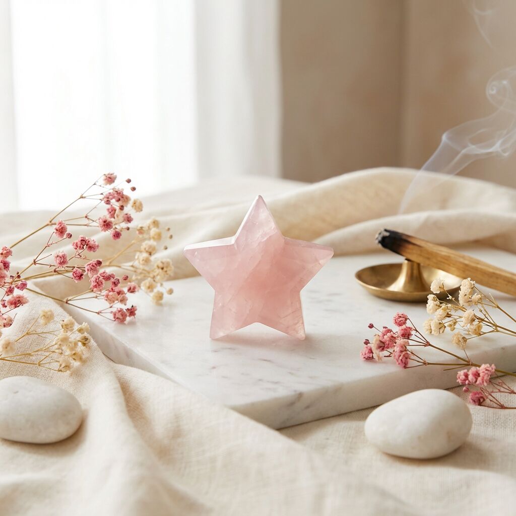 Rose Quartz Star Figurine | Love, Healing & Serenity