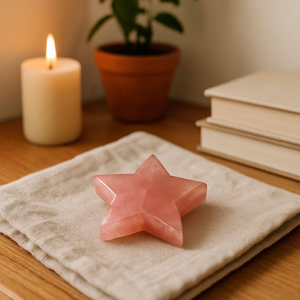 Rose Quartz Star Figurine | Love, Healing & Serenity