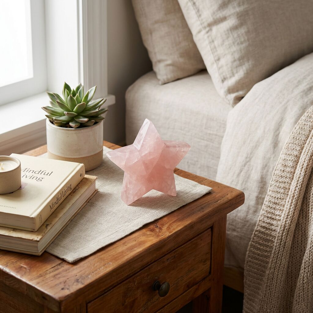 Rose Quartz Star Figurine | Love, Healing & Serenity