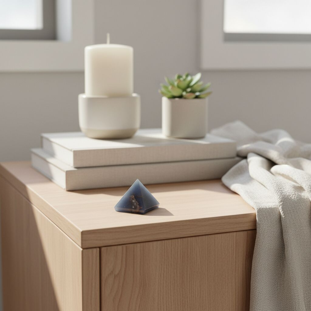 Angelite Pyramid | Celestial Calm & Communication Stone