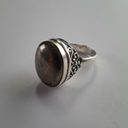 Pyrite Oval Ring | Silver Tone Abundance & Willpower