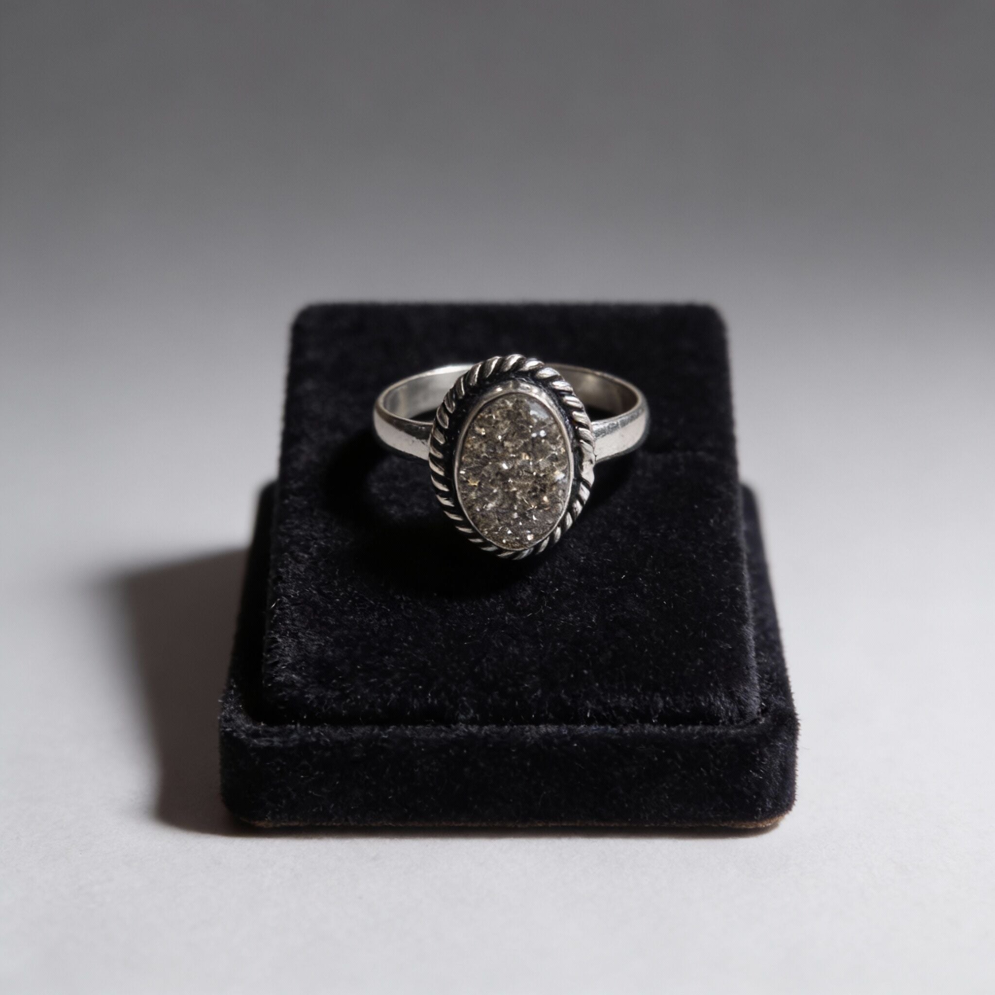 Pyrite Oval Ring | Abundance, Willpower & Protection