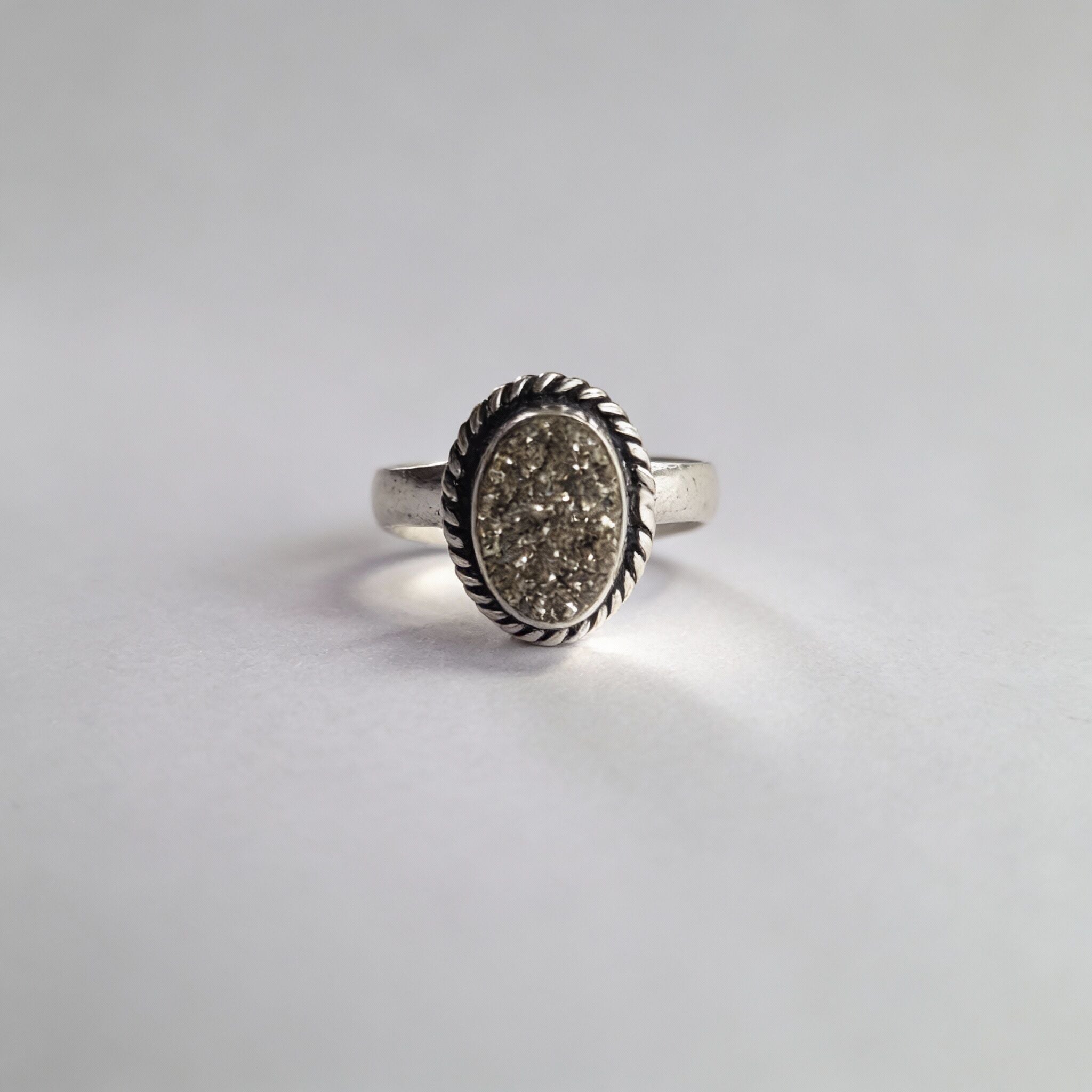 Pyrite Oval Ring | Abundance, Willpower & Protection