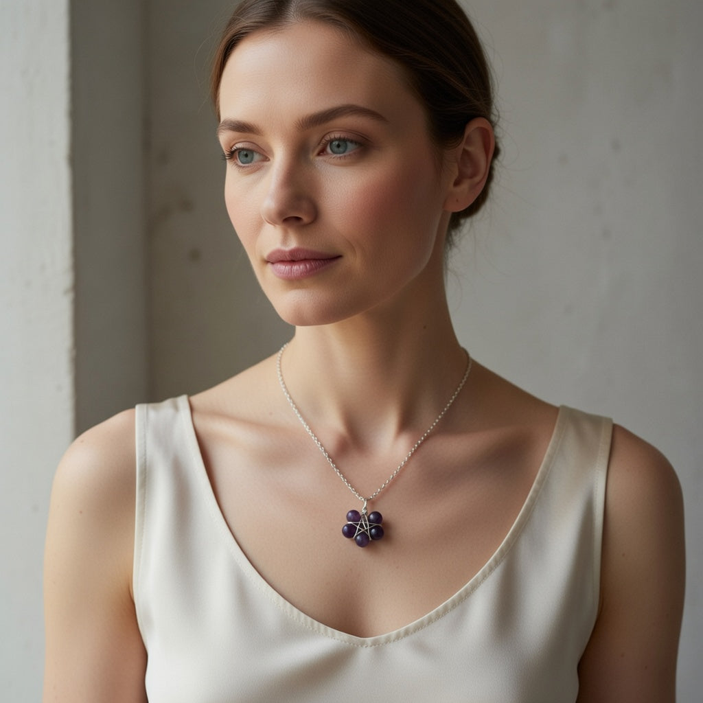 Amethyst Pentagon Pendant | Calm, Protection & Focus