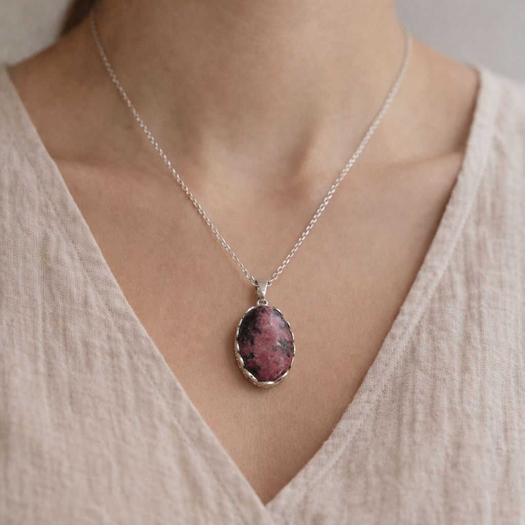 Rhodonite Pendant | Compassion, Healing & Balance