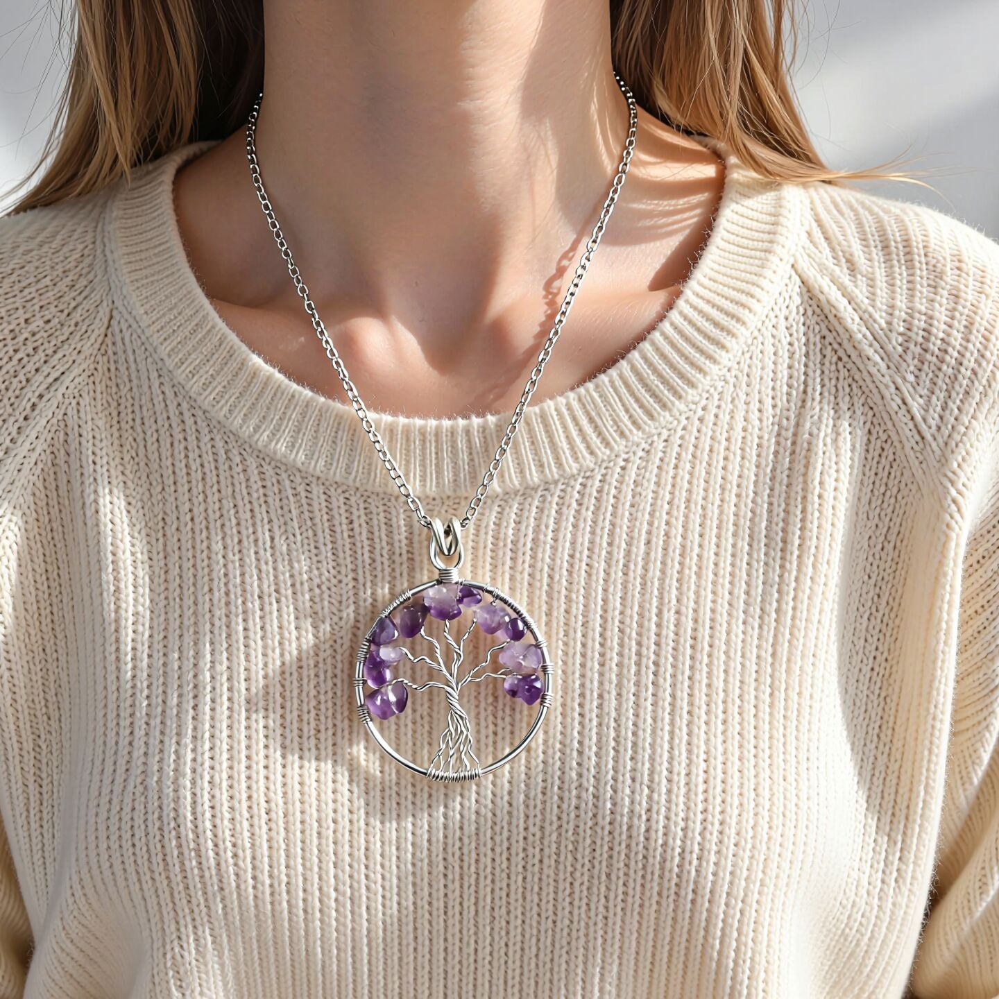 Amethyst Tree of Life Pendant | Growth & Protection