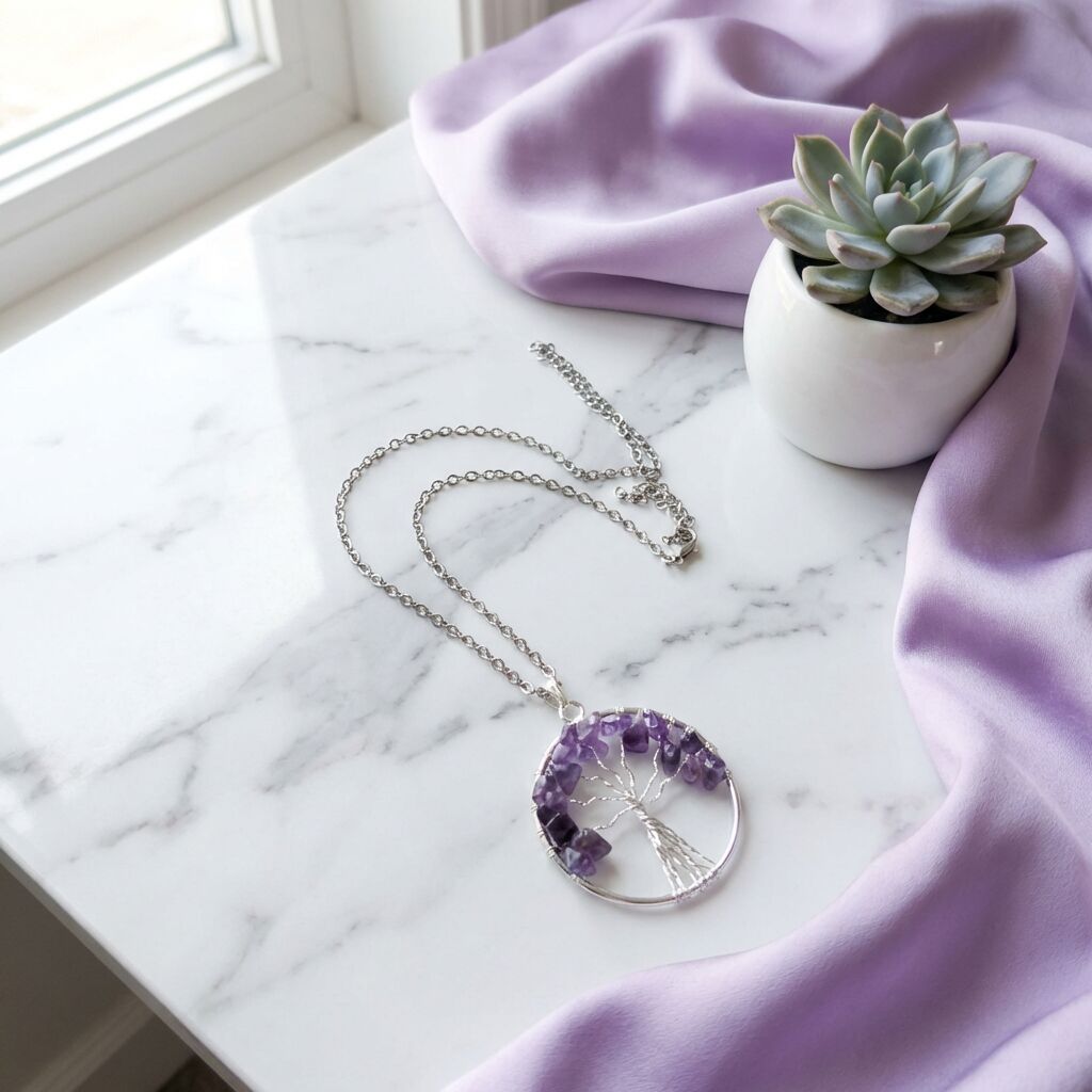 Amethyst Tree of Life Pendant | Growth & Protection
