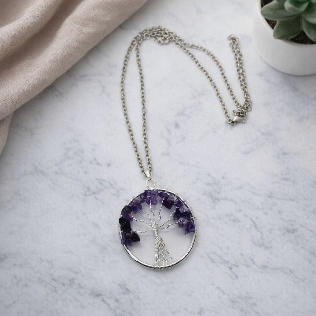 Amethyst Tree of Life Pendant | Growth & Protection Main image