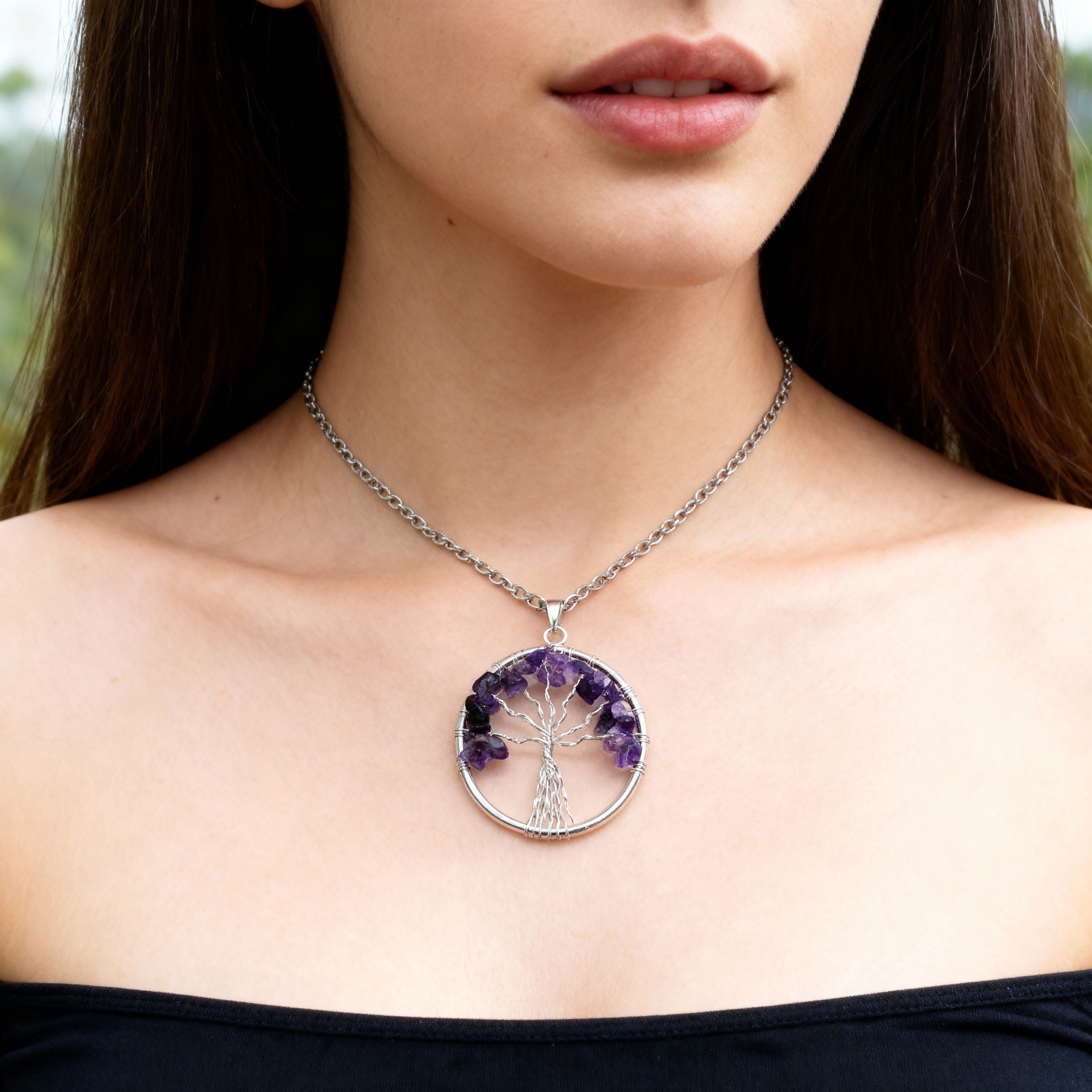 Amethyst Tree of Life Pendant | Growth & Protection Secondary image