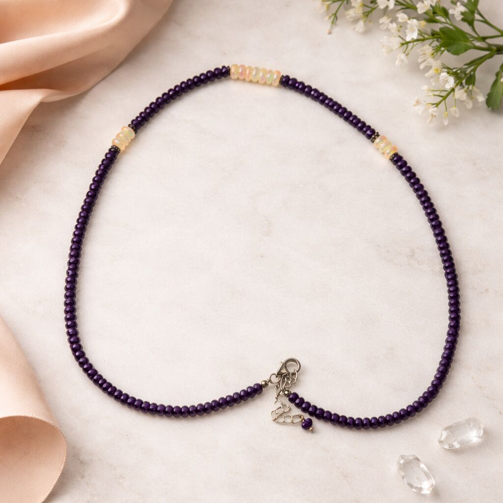 Amethyst & Opal Necklace | Wisdom & Transformation Main image