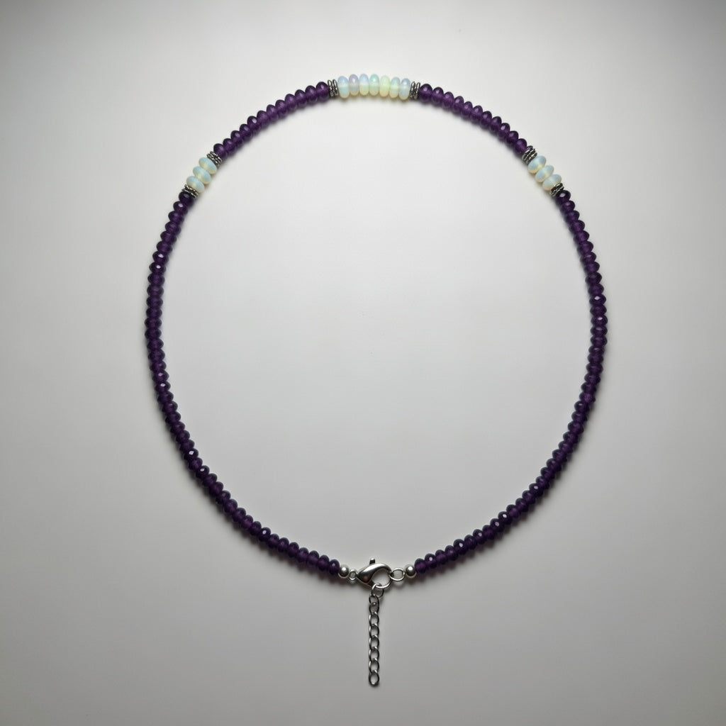 Amethyst & Opal Necklace | Wisdom & Transformation