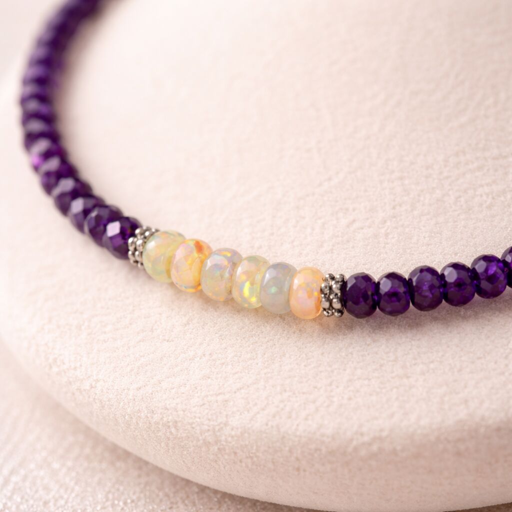Amethyst & Opal Necklace | Wisdom & Transformation