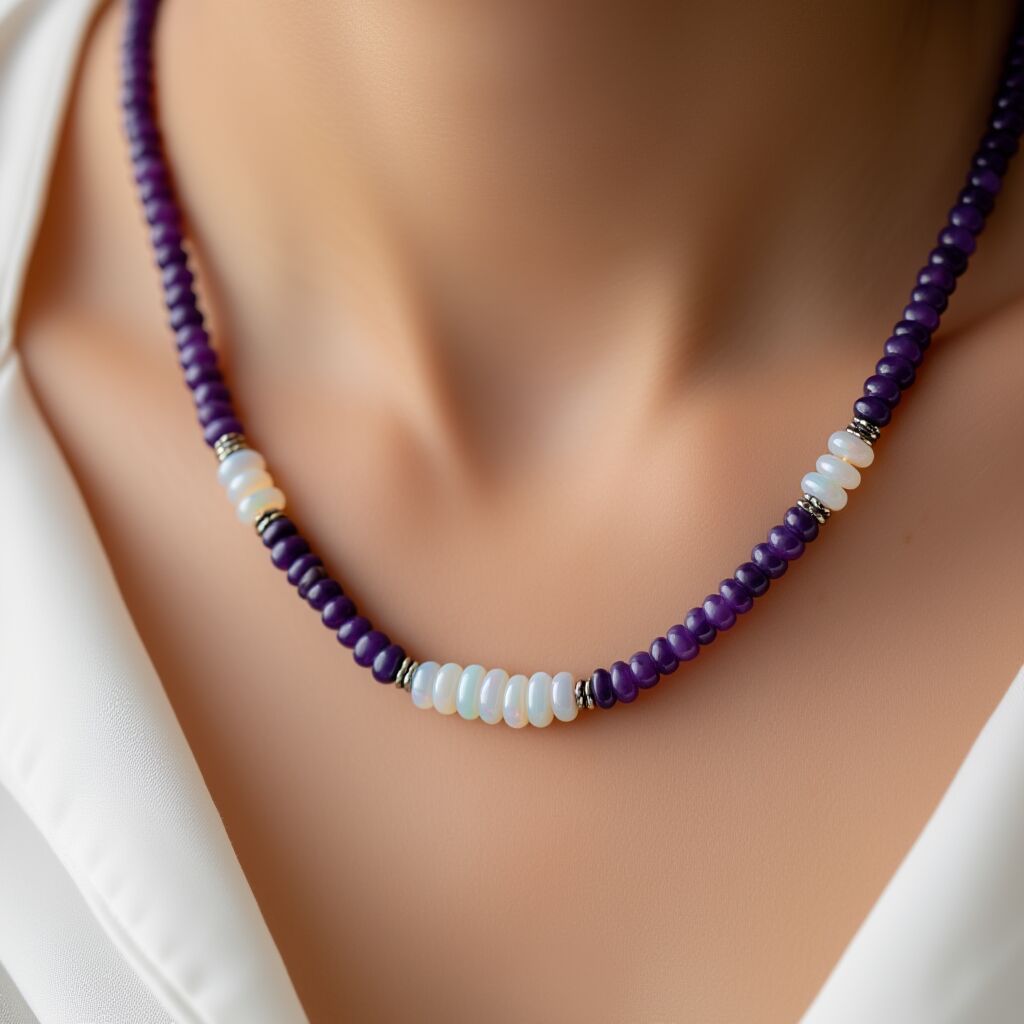 Amethyst & Opal Necklace | Wisdom & Transformation Secondary image