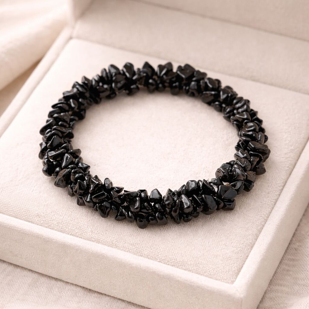 Black Spinel 3 Row Bracelet | Bold & Refined Energy Main image