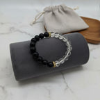 Black Agate Quartz Bracelet | Clarity & Balance