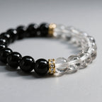 Black Agate Quartz Bracelet | Clarity & Balance