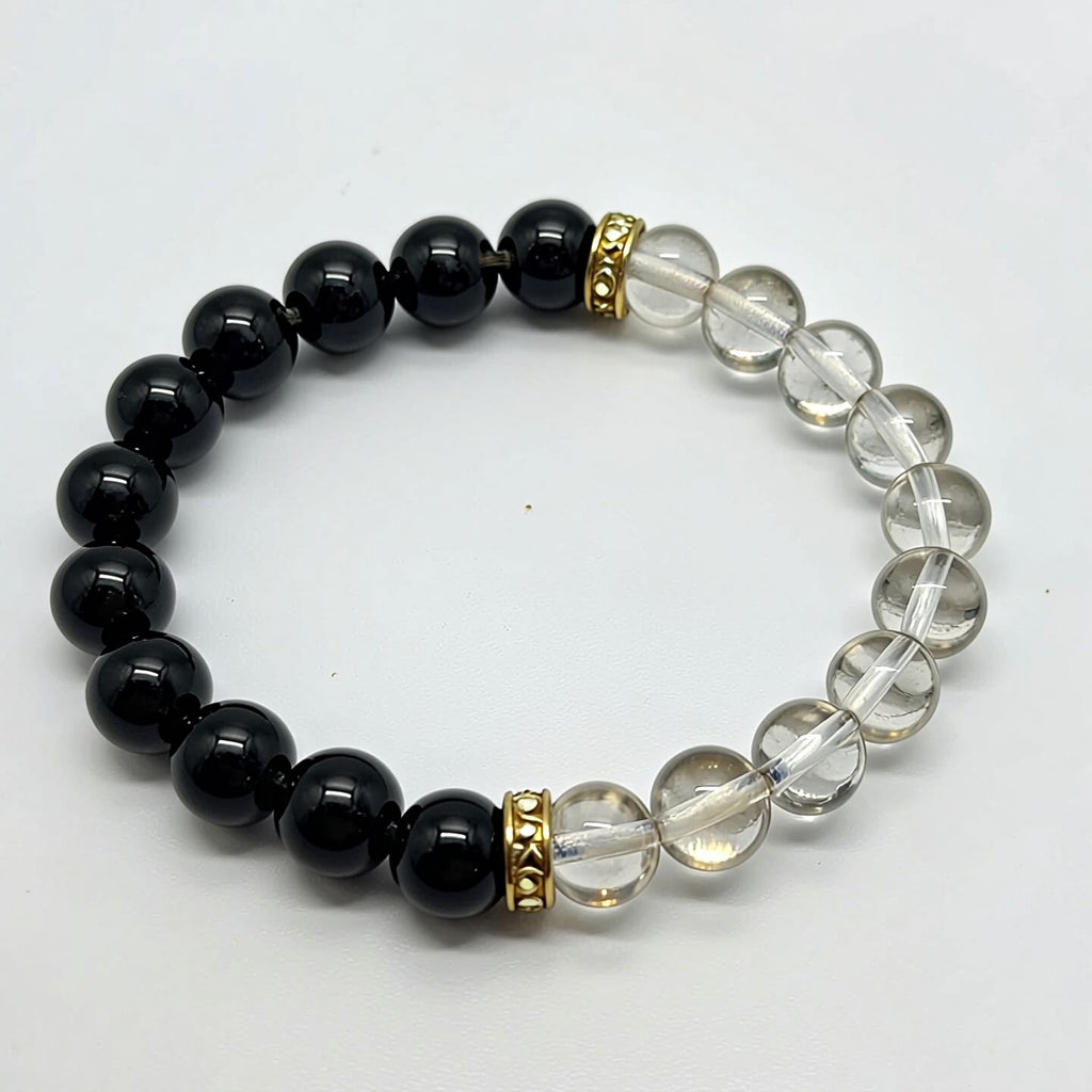 Black Agate Quartz Bracelet | Clarity & Balance